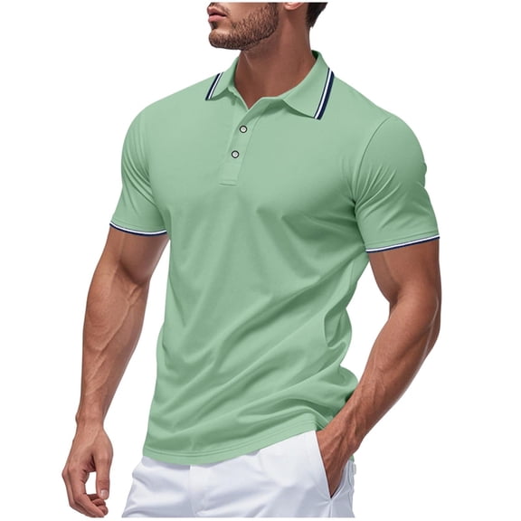 USNSM Mens Summer Shirts Short Sleeve Breathable Textured Outdoor Casual Shirt Loose Lapel Button Down Golf Shirts Green XXXL