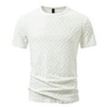 thumbnail image 1 of USNSM Mens T-Shirt Casual Stretch Solid Color Soft Breathable Comfortable Crewneck Short Sleeve Tees Textured Shirts White XXL, 1 of 9