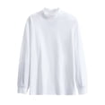 thumbnail image 1 of USNSM Mens T Shirt Fall Basic Solid Color Loose Long Sleeve Round-Neck Undershirt Pullover Thermal Pullover Blouse Tops White XL, 1 of 8