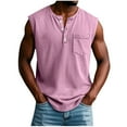thumbnail image 1 of USNSM Mens Tank Tops Summer Solid Color V Neck Sleeveless Muscle Summer Athletic Shirts for Men Running Undershirts Tank Pink M, 1 of 6