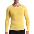 thumbnail image 1 of USNSM Mens Thermal Base Layer Tops Lightweight Raglan Long Sleeves Round Neck Active Gym Shirt Winter Fall Hiking Underwear Yellow XXL, 1 of 6