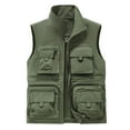 thumbnail image 1 of USNSM Mens Vest Outwear Windproof Lightweight Softshell Vest Photo Hiking Travel Work Sleeveless Jacket with Pockets Green XXXXL, 1 of 4