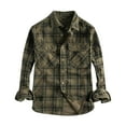 thumbnail image 1 of USNSM Mens Vintage Flannel Shirt Long Sleeve Turndown Collar Button Plaid All Cotton Soft Brushed Shirts Comfy Breathable Casual Tops Green XXL, 1 of 3