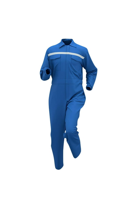 Mens Workwear Coveralls Multi Pockets Work Suit Mechanic Overalls Jumpsuits Long Sleeve Wear Resistant Coverall Blue XL