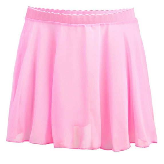 USNSM Middle and Large Children Girls Summer Solid Color Chiffon Gauze Skirt Casual Sports Dance Practice Skirt Half-Body Skirt Pink 120