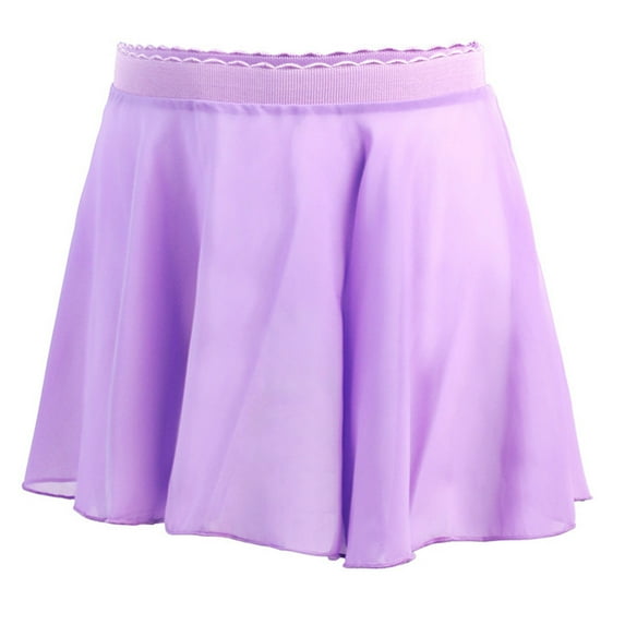 USNSM Middle and Large Children Girls Summer Solid Color Chiffon Gauze Skirt Casual Sports Dance Practice Skirt Half-Body Skirt Purple 170