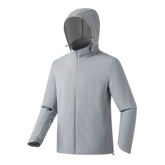USNSM Outdoor Sporty Hiking Trekking Raincoat Windproof Climbing Waterproof Windbreaker Jacket Gray L