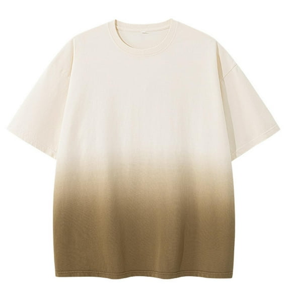 USNSM Oversized T Shirts for Women Vintage Crewneck Basic Tees Loose Fit Baggy Shirts Workout Cotton Tops Streetwear Brown M