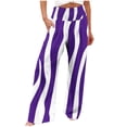 thumbnail image 1 of USNSM Pants for Women High Waisted Elastic Vertical Stripes Print Wide Leg Pants Plus Size Comfy Joggers Sweatpants Purple XXL, 1 of 4