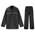 thumbnail image 1 of USNSM Plus Raincoat Rain Pants Set PVC Hiking Raincoat Solid Color Reflective Double Layer Men's Long Sleeve Raincoat Set Black XXXXXL, 1 of 9