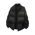 thumbnail image 1 of USNSM Puffer Coats Men, Zip Up Stand Neck Puffer Jackets Water-Resistant Lightweight Winter Hooded Jacket Coat Black XL, 1 of 5