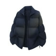 thumbnail image 1 of USNSM Puffer Coats Men, Zip Up Stand Neck Puffer Jackets Water-Resistant Lightweight Winter Hooded Jacket Coat Blue M, 1 of 5