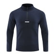 thumbnail image 1 of USNSM Quarter Zip Pullover for Men Mock Neck Running Shirt Long Sleeve Elastic Soft Quick Dry Athletic Workout Gym Shirts Blue M, 1 of 3