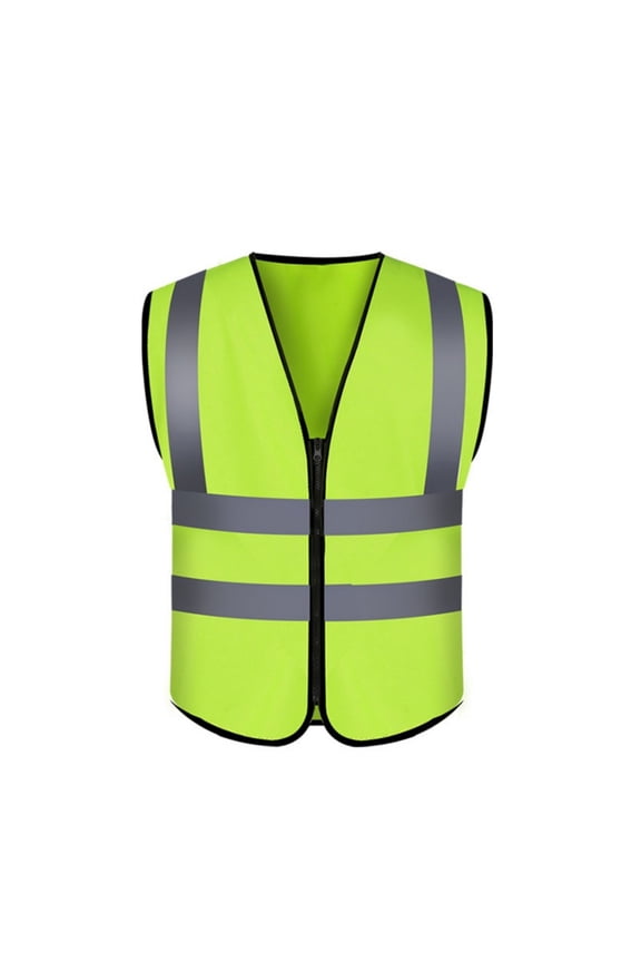 Reflective Safety Vest for Women Men High Visibility Security With Pocket Zipper Front Reflective Vest Sleeveless Hoodless Workwear Jacket Green Free Size