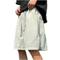 thumbnail image 1 of USNSM (S-5XL) Big and Tall Mens Linen Shorts Flat Front Casual Elastic Waist Drawstring Summer Beach Vacation Shorts with Pocket White M, 1 of 7