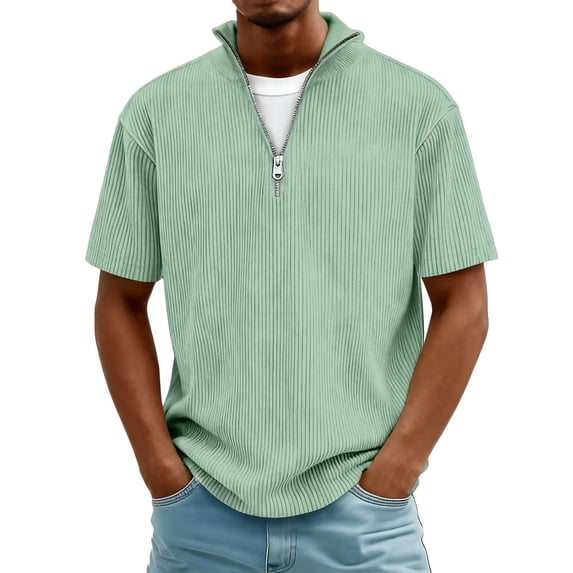 USNSM (S-5XL) Big and Tall Sweatshirts For Men Long Sleeve Shirts Quarter Zip Loose Pullover Tops Lightweight Trendy Sweatshirts Green L