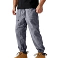 thumbnail image 1 of USNSM (S-5XL) Mens Jogger Cargo Pants Elastic Drawstring Waist Baggy Sweatpants Lightweight Plus Size Pants with Pocket Gray XXXXL, 1 of 9