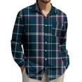 thumbnail image 1 of USNSM (S-5XL) Mens Plus Size Plaid Button Down Shirts Wrinkle Free 4-Way Stretch Business Casual Long Sleeved Lapel Shirt Tops Multicolor S, 1 of 4