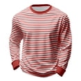 thumbnail image 1 of USNSM (S-5XL)Mens Plus Size Striped Long Sleeve Shirts Color Block Casual Long Sleeve Crewneck Sweatshirts Spring Summer Basic Pullover Red L, 1 of 6