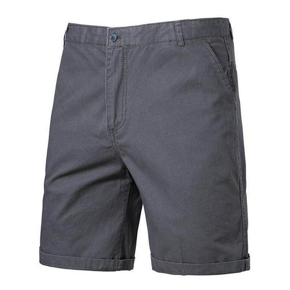 USNSM (S-5XL) Plue Size Men's Stretch Chino Short Slim Fit 10" Inseam Flat Front Shorts Summer Cotton Casual Shorts with Pocket Gray S