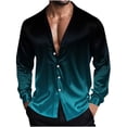 thumbnail image 1 of USNSM (S-5XL) Plus Size Mens Stretch Dress Shirts Vintage Long Sleeve Button Down Shirts Formal Casual Business Prom Party Wedding Shirts Blue XXXXL, 1 of 8