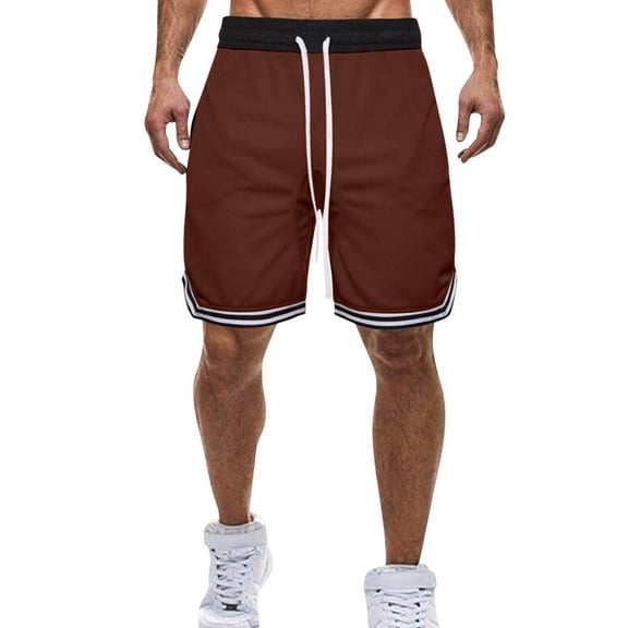 USNSM (S-5XL) Plus Size Pants for Men Casual Elastic Waist Drawstring Lightweight Shorts Summer Vacation Travel Beach Shorts Red XXL