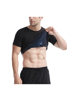 Shirt for Men Short Sleeve Mens Workout Gym Clothes Body Shaper Compression Vest Exercise Top Blue S