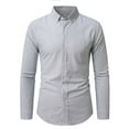 thumbnail image 1 of USNSM Shirts for Men Long Sleeve Classic Fit Business Formal Dress Shirts Casual Button Down Shirts with Front Pocket Gray M, 1 of 4