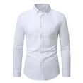 thumbnail image 1 of USNSM Shirts for Men Long Sleeve Classic Fit Business Formal Dress Shirts Casual Button Down Shirts with Front Pocket White XXXL, 1 of 8