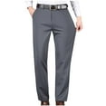 thumbnail image 1 of USNSM Straight Suit Pants for Men Business Casual Pants Plus Size Dress Slacks Slim Fit Lightweight Pants Stretch Pants with Pocket Light Gray XL, 1 of 7