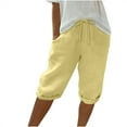 thumbnail image 1 of USNSM Sweat Shorts Womens Loose Fit Casual Pants Trendy 2024 Summer Going Out Sweatpants High Waisted Elastic Short Yellow L, 1 of 6