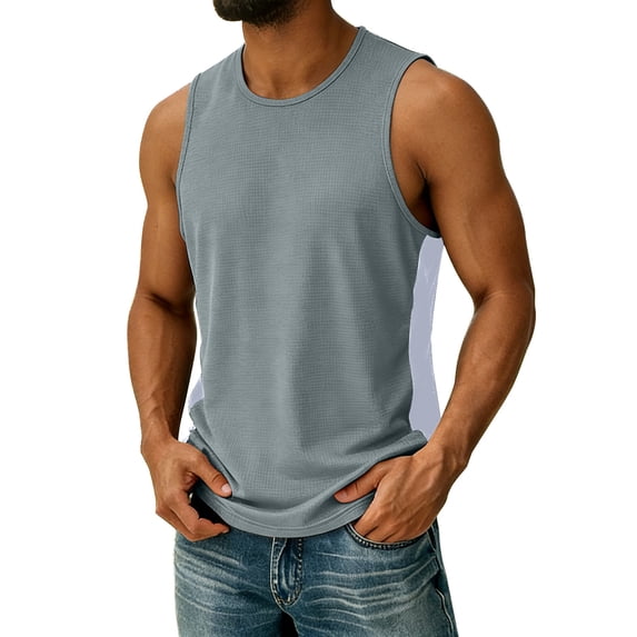 USNSM Tank Top for Men Moisture Wicking Quick Dry Sleeveless Shirts Muscle Gym Workout Causal Summer Plus Size Tank Tops Gray XL