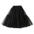 thumbnail image 1 of USNSM Toddler Baby Girl's Tutu A Line Knee Length Tulle Layered Long Party Skirt for Little Girls Tulle Dance Skirts Black 10Y, 1 of 5