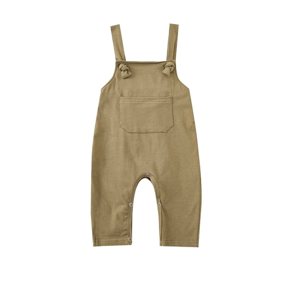 USNSM Toddler Girls Fashion Overalls Baby Comfy Breathable Suspender Pants and Bodysuit Romper 0-18 Months Green 18M