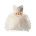 thumbnail image 1 of USNSM Toddler Girls Sequin Party Dress Butterfly Flower Pageant Shiny Ruffle Tutu Dresses Soft Comfy Sleeveless Dress White 18M, 1 of 1