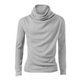 thumbnail image 1 of USNSM Trendy Casual Cowl Neck Plain Color Slim Fit Bottoming Sweater for Men Hipster Hippie Streetwear Pullover Shirt Turtleneck Long Sleeve Jumper Tops Gray M, 1 of 9
