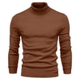 thumbnail image 1 of USNSM Turtleneck Long Sleeve Pullover Sweater for Men Casual Thermal Base Shirt Solid Color Slim Fit Jumper Tops Coffee 2XL, 1 of 2