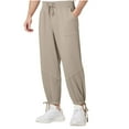 thumbnail image 1 of USNSM Wide Leg Pants for Man Baggy Lightweight Solid Color Casual Drawstring Elastic Waisted Harem Pants with Pockets Gray S, 1 of 8