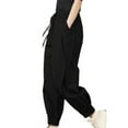thumbnail image 1 of USNSM Women's Cotton Harem Pants Loose Drawstring Elastic Waist Lightweight Yoga Joggers Workout Sweatpants with Pockets Black M, 1 of 3