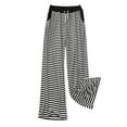 thumbnail image 1 of USNSM Women's Cute Pajama Pants Comfy Striped Wide Leg Pants Soft Modal Elastic Waist Drawstring Lounge Sleep Trousers Black M, 1 of 7