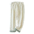 thumbnail image 1 of USNSM Women's Flannel Pants Adjustable Waist Straight Pants Casual Loose Heart Pattern Fuzzy Fleece Trouser Pants White M, 1 of 5