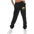 thumbnail image 1 of USNSM Women's Jogger Sweatpants Baggy Drawstring Plus Size Lounge Pants Cute Sunflower Print Joggers Pants with Pockets Black XL, 1 of 4