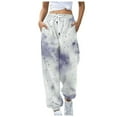 thumbnail image 1 of USNSM Women's Joggers Pants 2024 Workout High Waisted Yoga Pants Tie-Dye Comfy Drawstring Tapered Pants with Pockets Blue S, 1 of 4