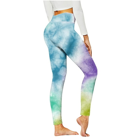 USNSM Women's Jogging Yoga Pants Fashion Color Tie-Dye Elastic Comfortable Leggings Tight Breathable High Waist Hip Lifting Pants Multicolor S