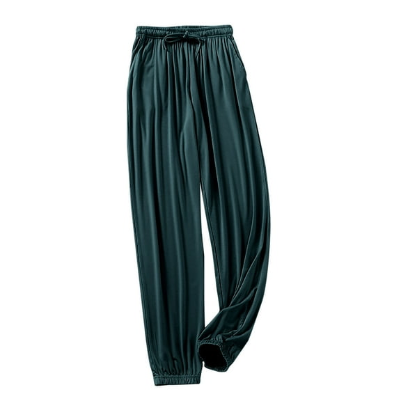 USNSM Women's Long Sleep Pants Summer Modal Lightweight Lounge Pants Casual Home Wear Bottoms Comfort Pajama Pants Green L
