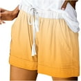 thumbnail image 1 of USNSM Women's Soft Breathable Shorts Trendy Colorful Tie-Dye Loose Casual Pants High Waist Drawstring Jogging Shorts with Pockets Orange L, 1 of 4