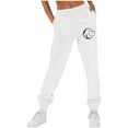 thumbnail image 1 of USNSM Women's Sweatpants Funny Heart Print Cinch Bottom Elastic Trousers Athletic Joggers Baggy Trousers with Pockets S White, 1 of 4