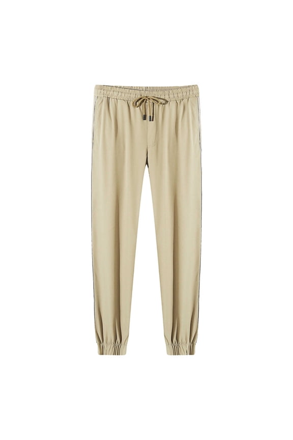 Women's Yoga Sweatpants Solid Color High Waist Jogging Pants Comfy Sports Pants Lounge Running Trousers with Pockets Khaki L