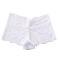 thumbnail image 1 of USNSM Womens Boyshort Panties Low Waist Solid Color Butt Lifting Underpants Underwear for Women Soft Seamless Stretch Lace White L, 1 of 2