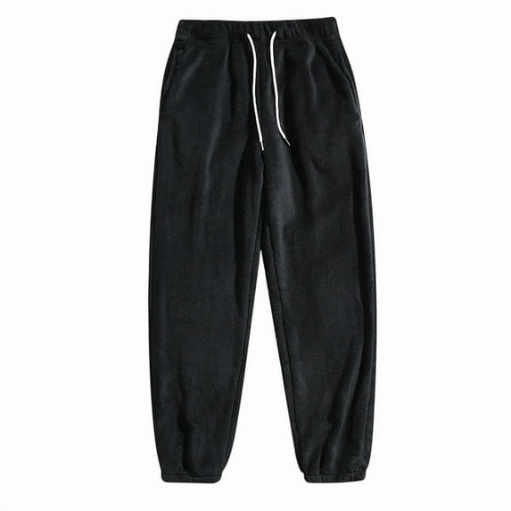 USNSM Womens Fleece Sweatpants Casual Baggy Athletic Joggers Heavyweight Solid Color Vintage Workout Lounge Pants Black XL